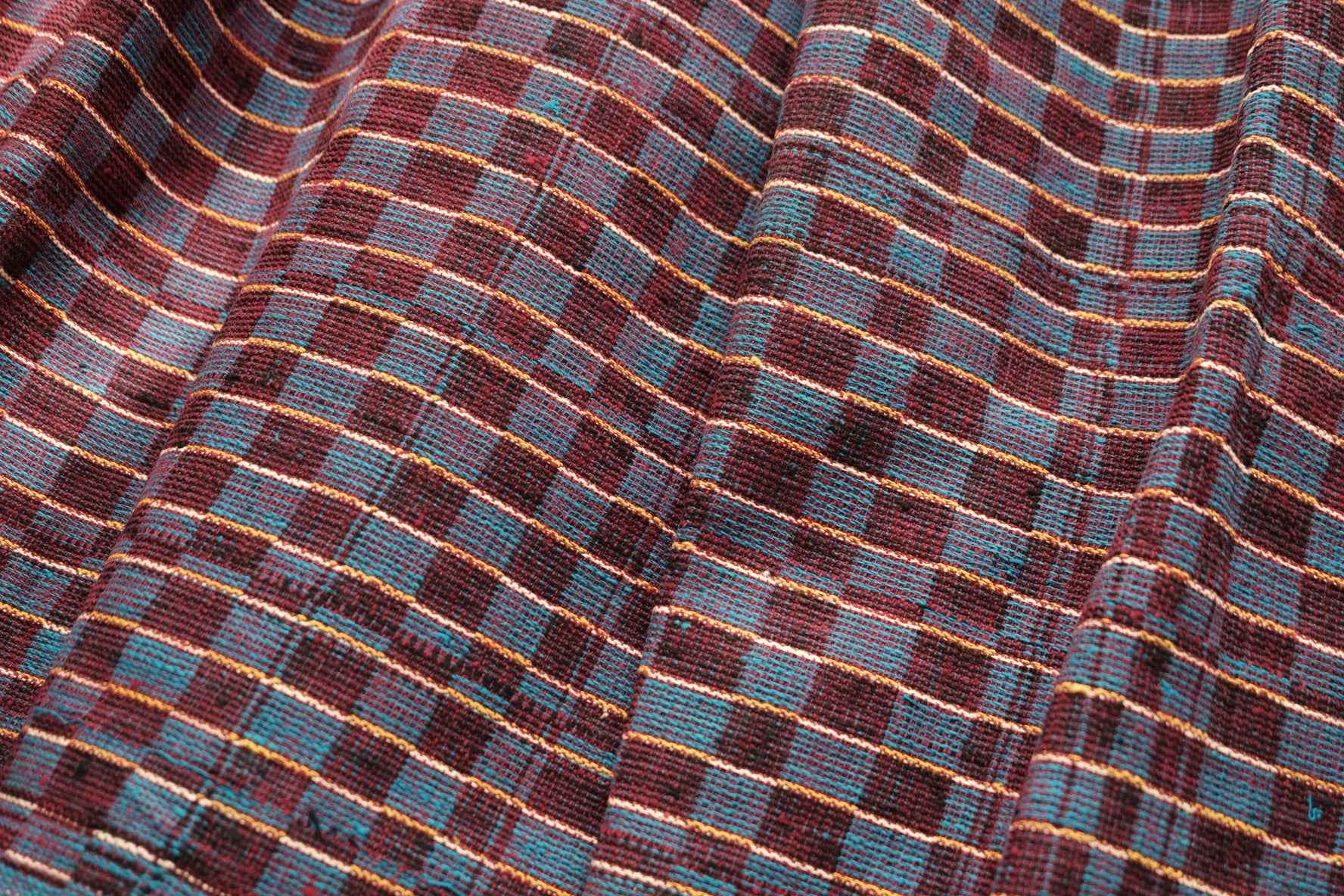 Royal Ant Pattern: Four - Harness Northern Tǔbù in Wine & Lake Blue - 50cm Width - BUBBO