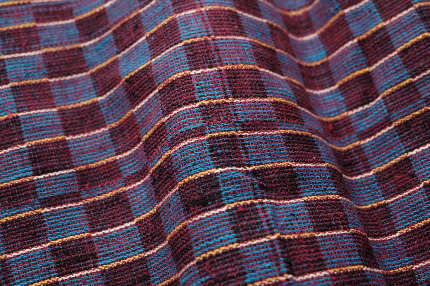 Royal Ant Pattern: Four - Harness Northern Tǔbù in Wine & Lake Blue - 50cm Width - BUBBO