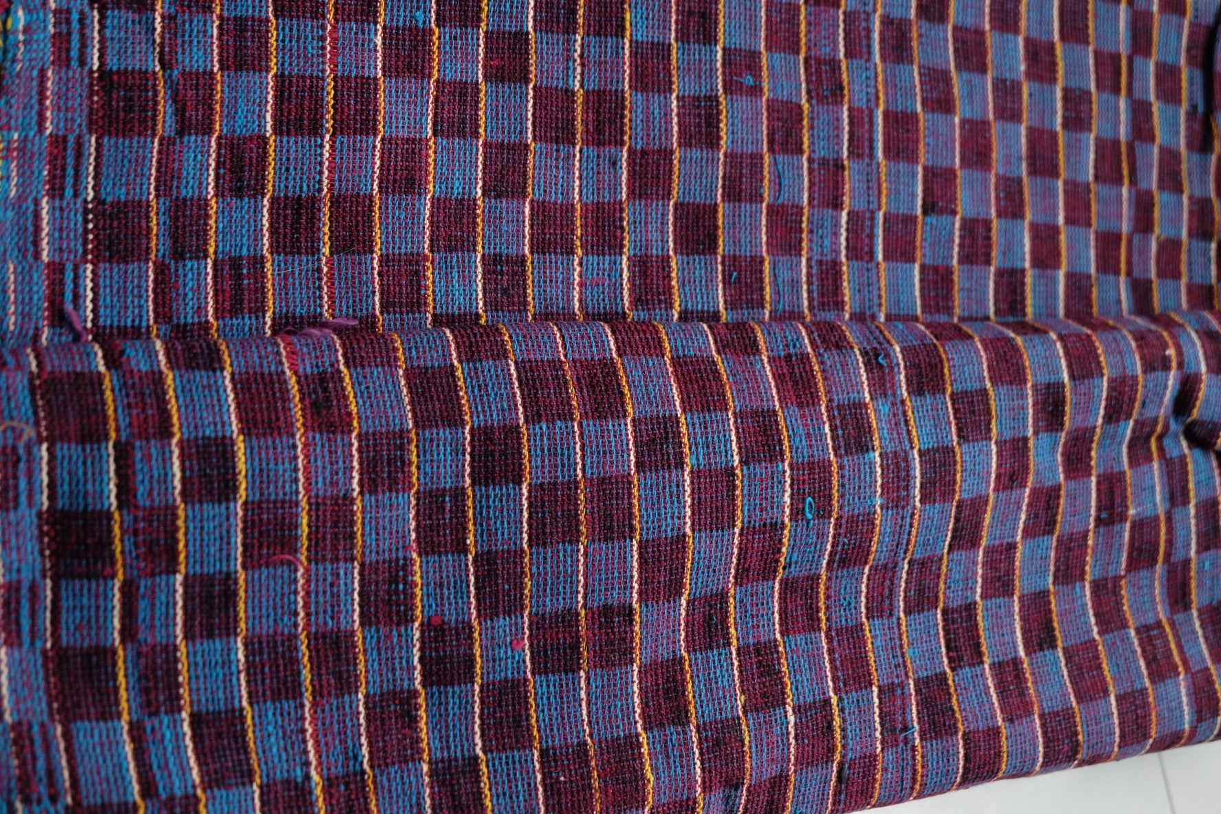 Royal Ant Pattern: Four - Harness Northern Tǔbù in Wine & Lake Blue - 50cm Width - BUBBO