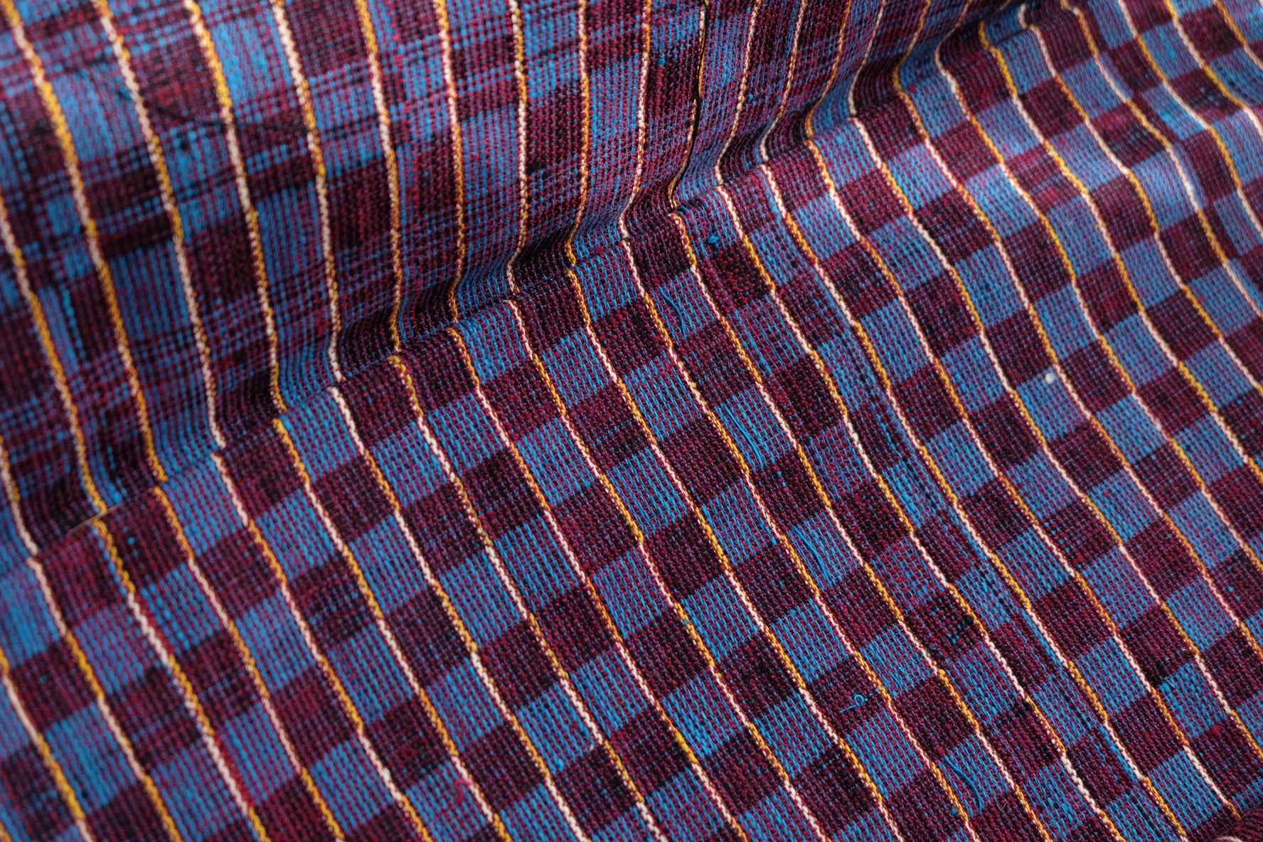 Royal Ant Pattern: Four - Harness Northern Tǔbù in Wine & Lake Blue - 50cm Width - BUBBO