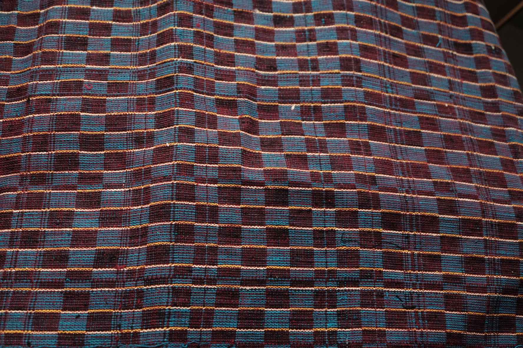 Royal Ant Pattern: Four - Harness Northern Tǔbù in Wine & Lake Blue - 50cm Width - BUBBO