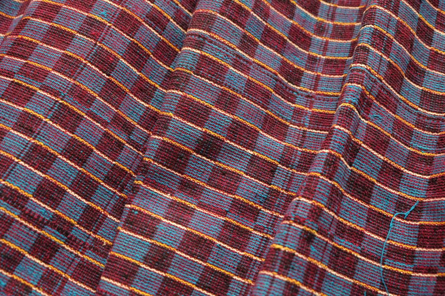 Royal Ant Pattern: Four - Harness Northern Tǔbù in Wine & Lake Blue - 50cm Width - BUBBO