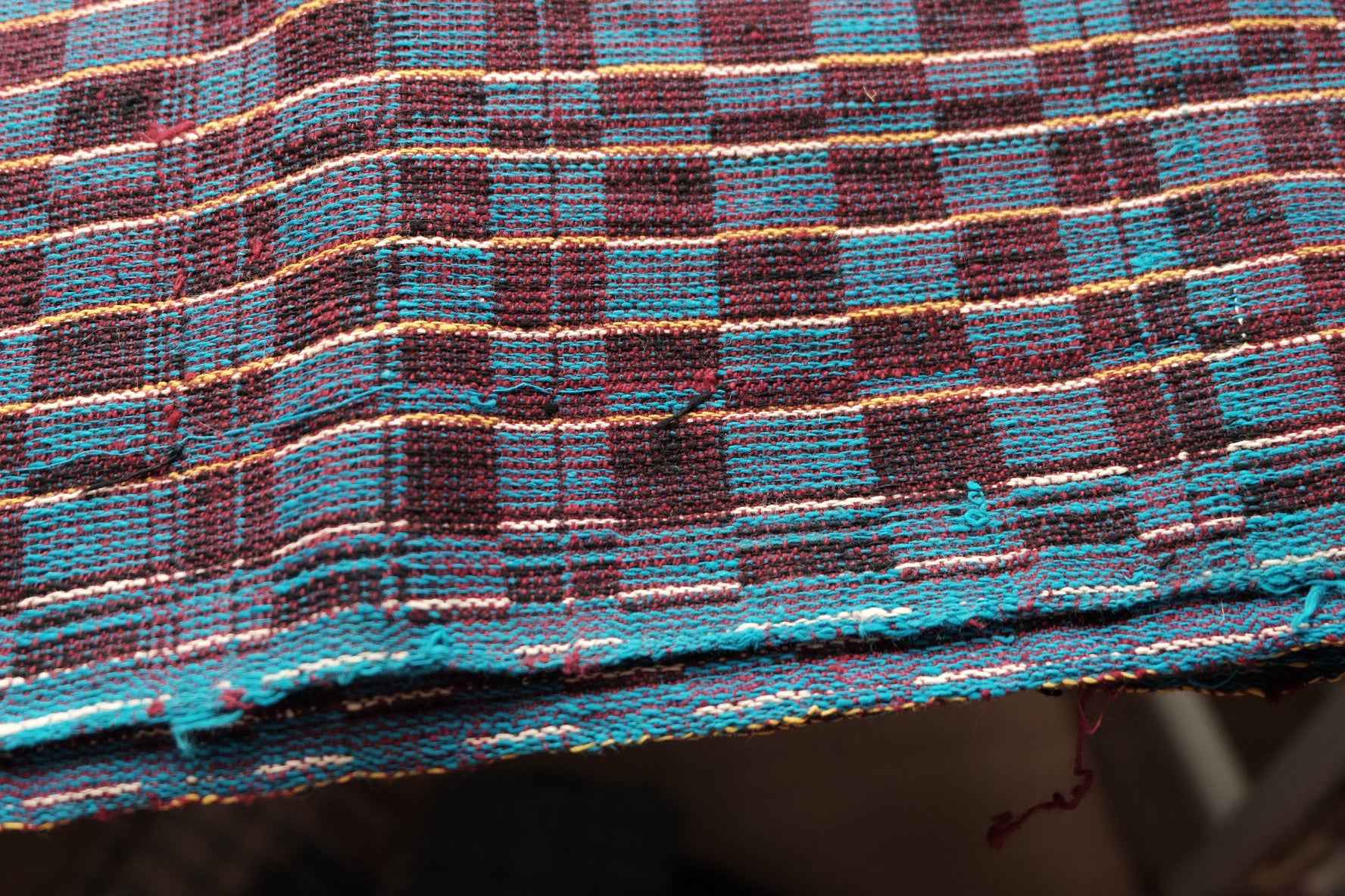 Royal Ant Pattern: Four - Harness Northern Tǔbù in Wine & Lake Blue - 50cm Width - BUBBO