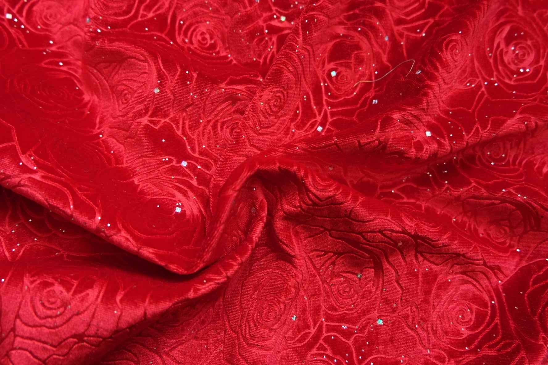 Sequined Rose Burnout Velvet – Heavyweight - 2.2yds - BUBBO