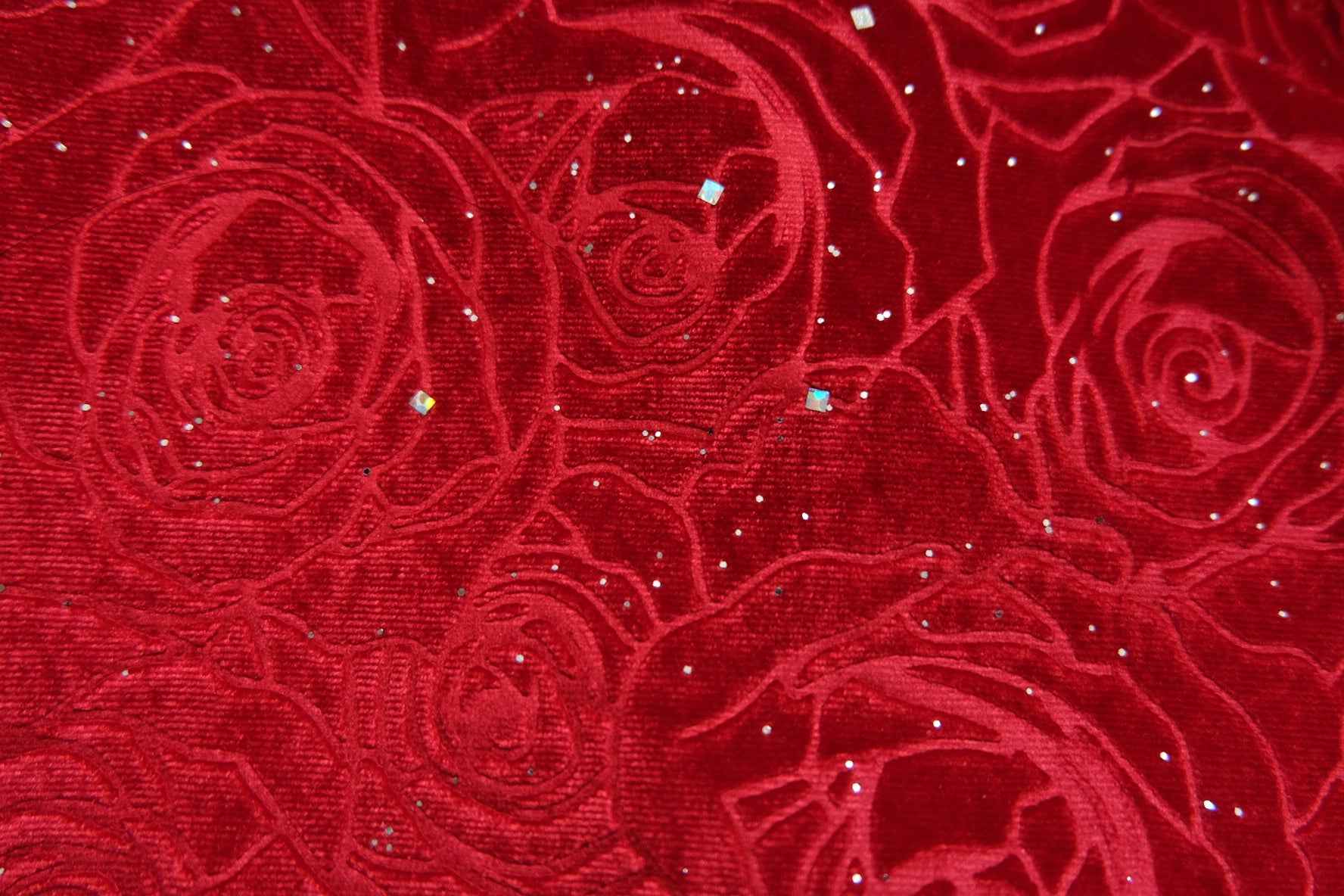 Sequined Rose Burnout Velvet – Heavyweight - 2.2yds - BUBBO