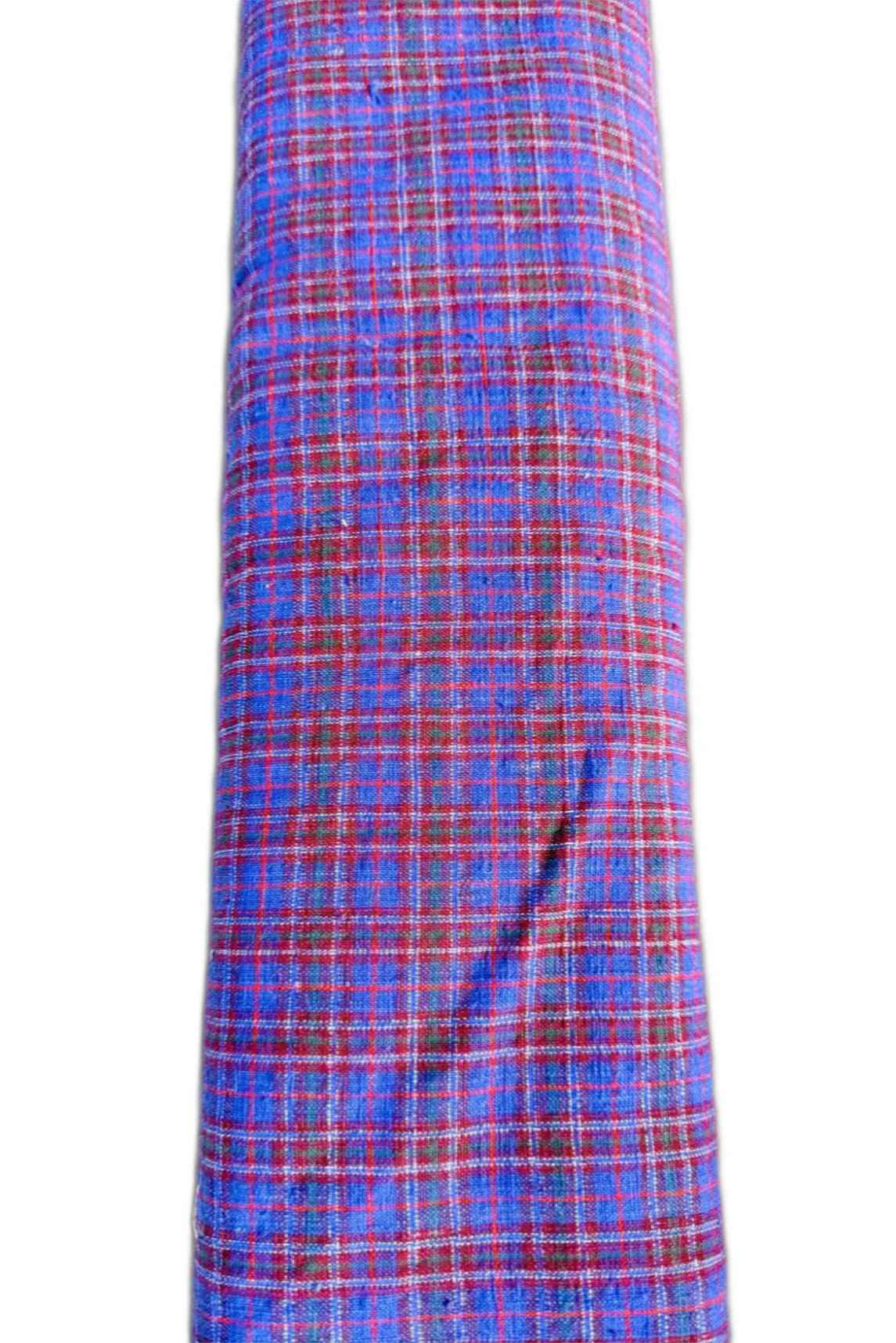 Shanghai Heritage 'Chroma Weave' - 6-Meter Roll of Purple-Red Checked Southern Tǔbù