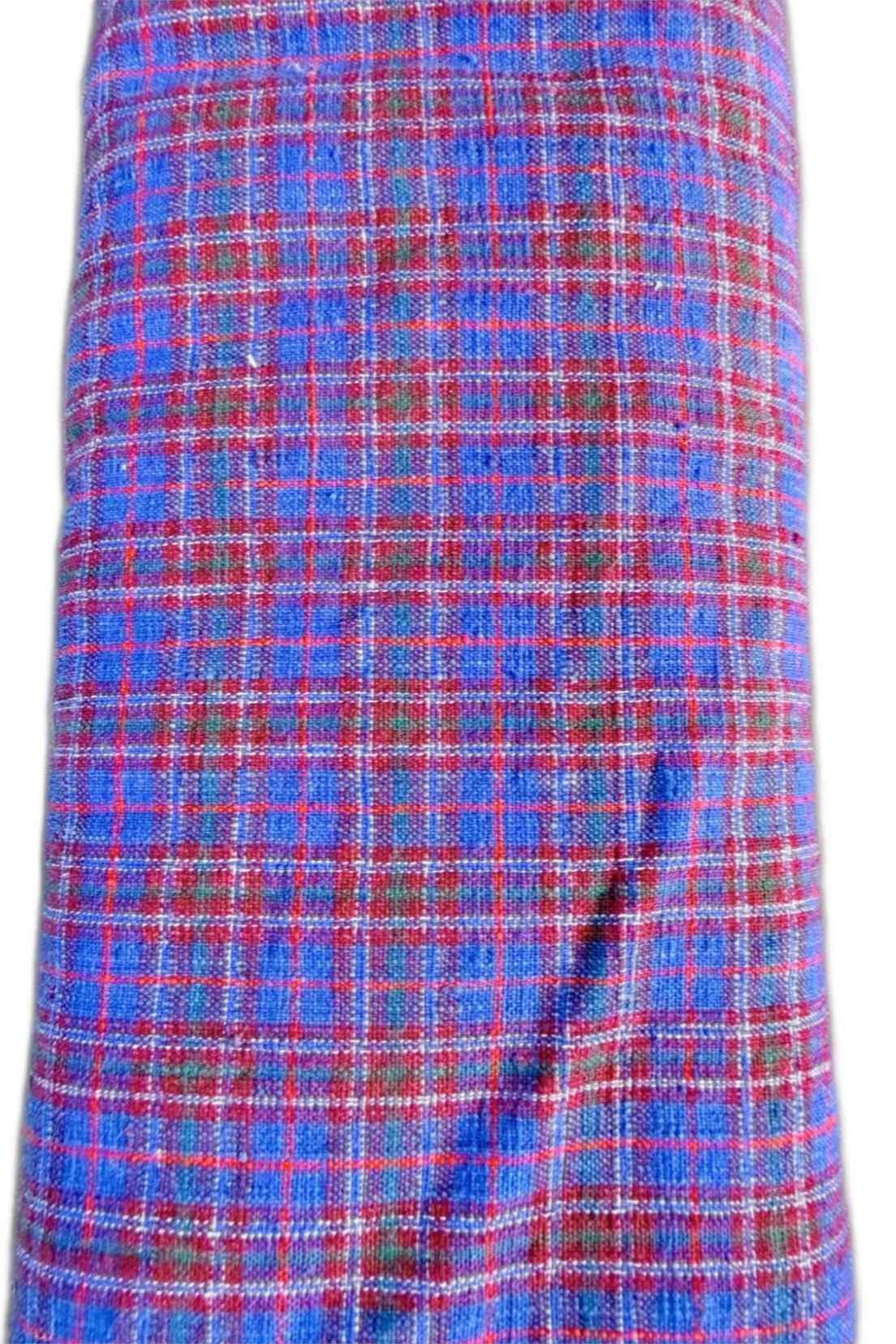 Shanghai Heritage 'Chroma Weave' - 6-Meter Roll of Purple-Red Checked Southern Tǔbù