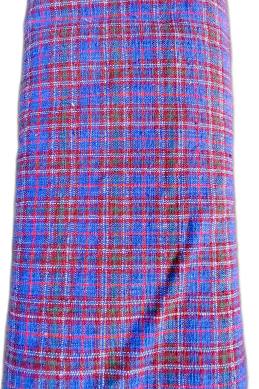 Shanghai Heritage 'Chroma Weave' - 6-Meter Roll of Purple-Red Checked Southern Tǔbù