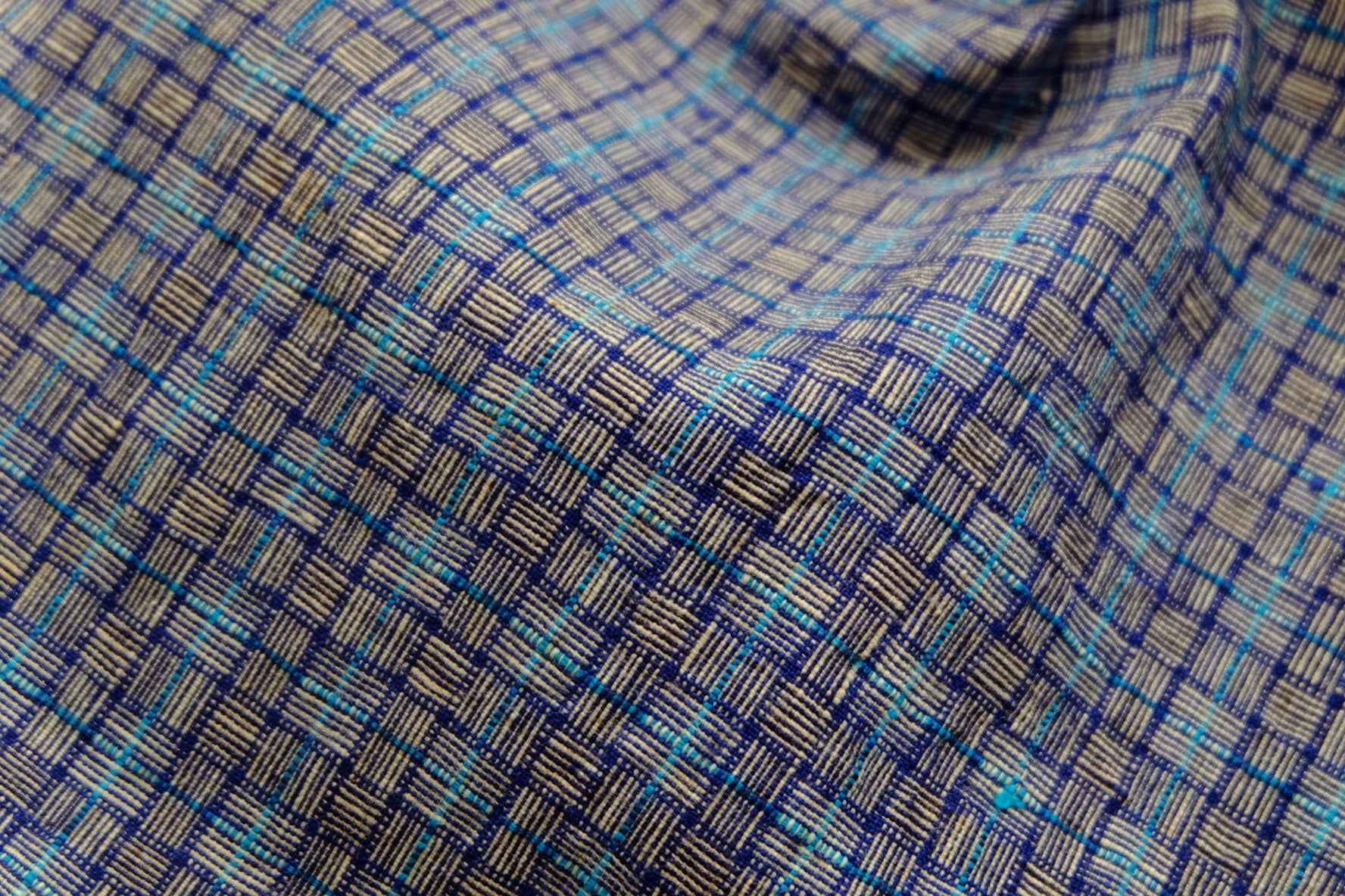 Sky Blue Reed - Pattern Tǔbù - 38cm Width | Substantial Handwoven - BUBBO