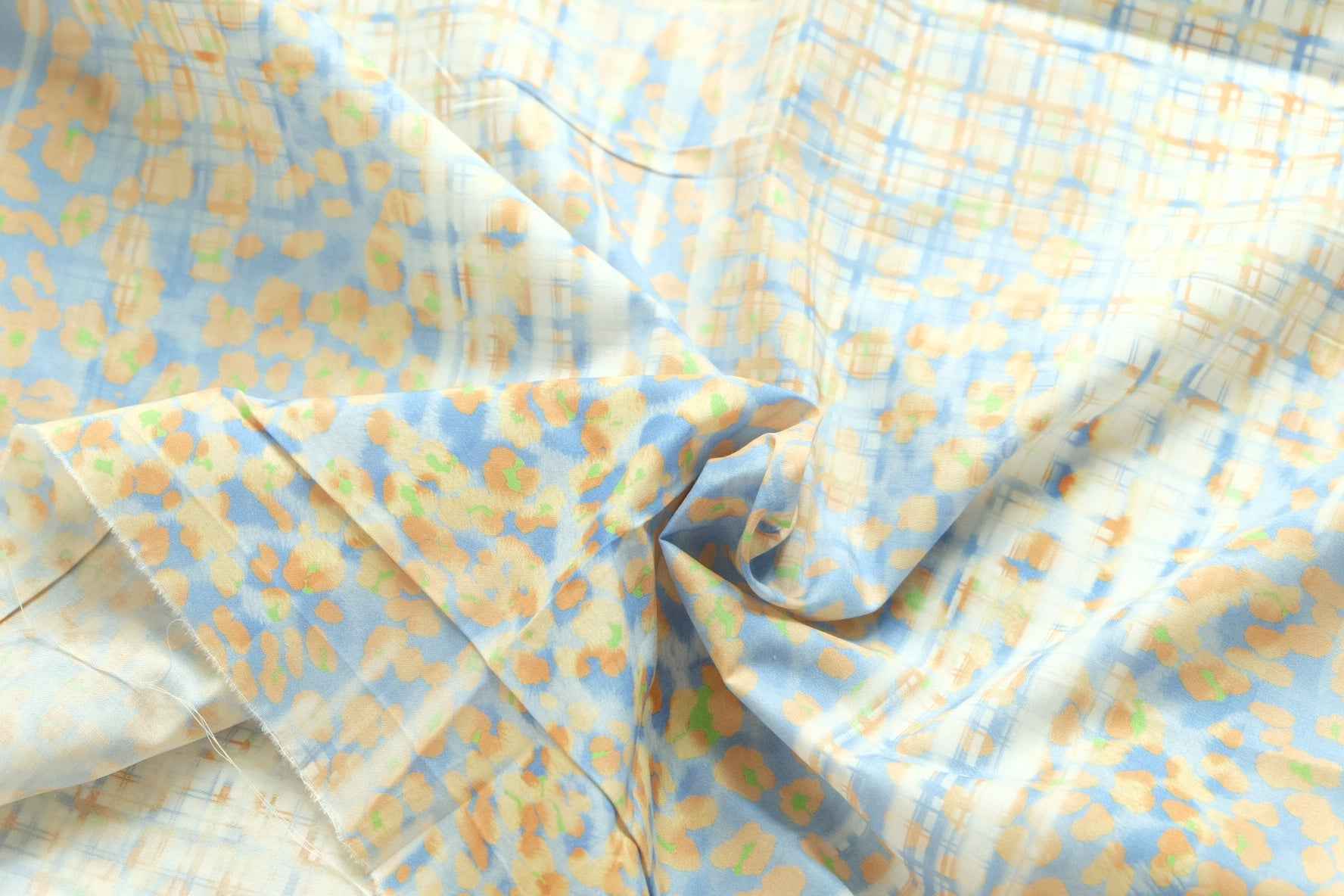 Soft Blue Abstract Cotton — 2.0 yd