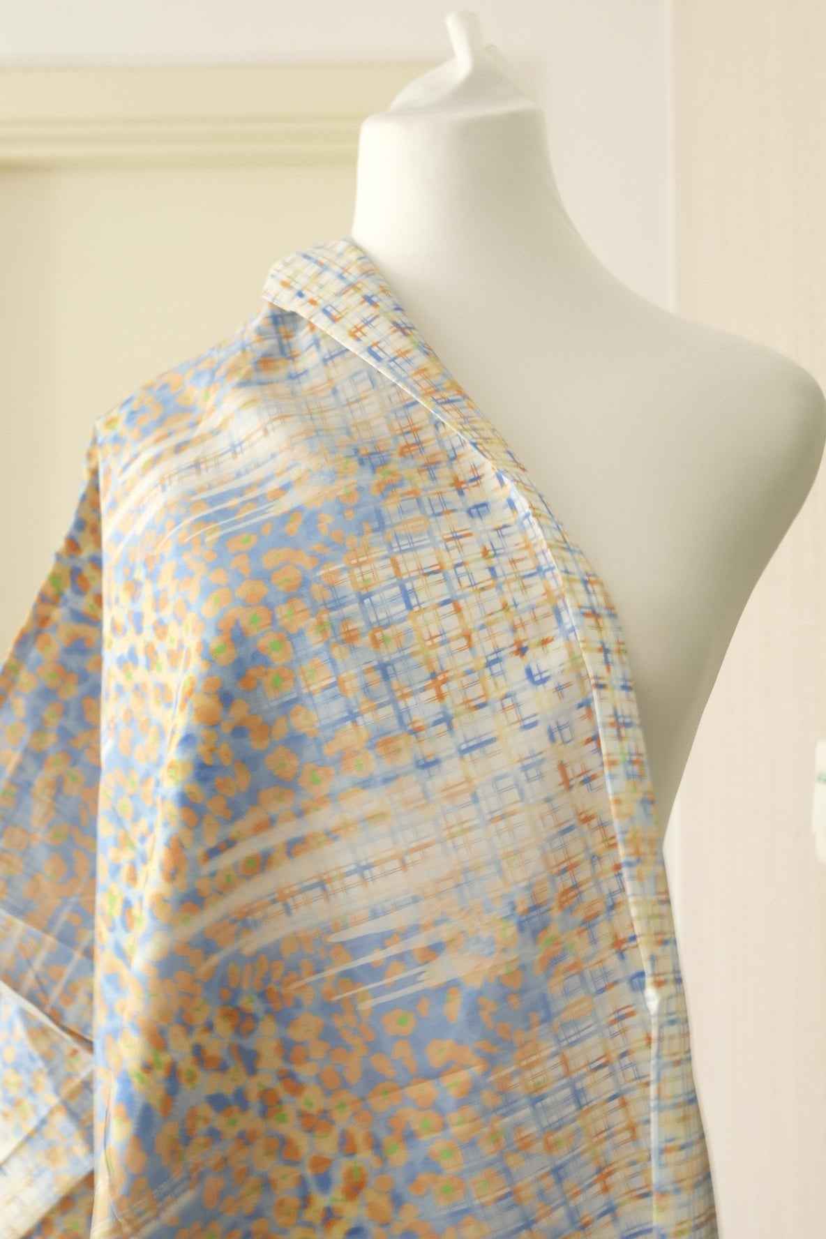 Soft Blue Abstract Cotton — 2.0 yd