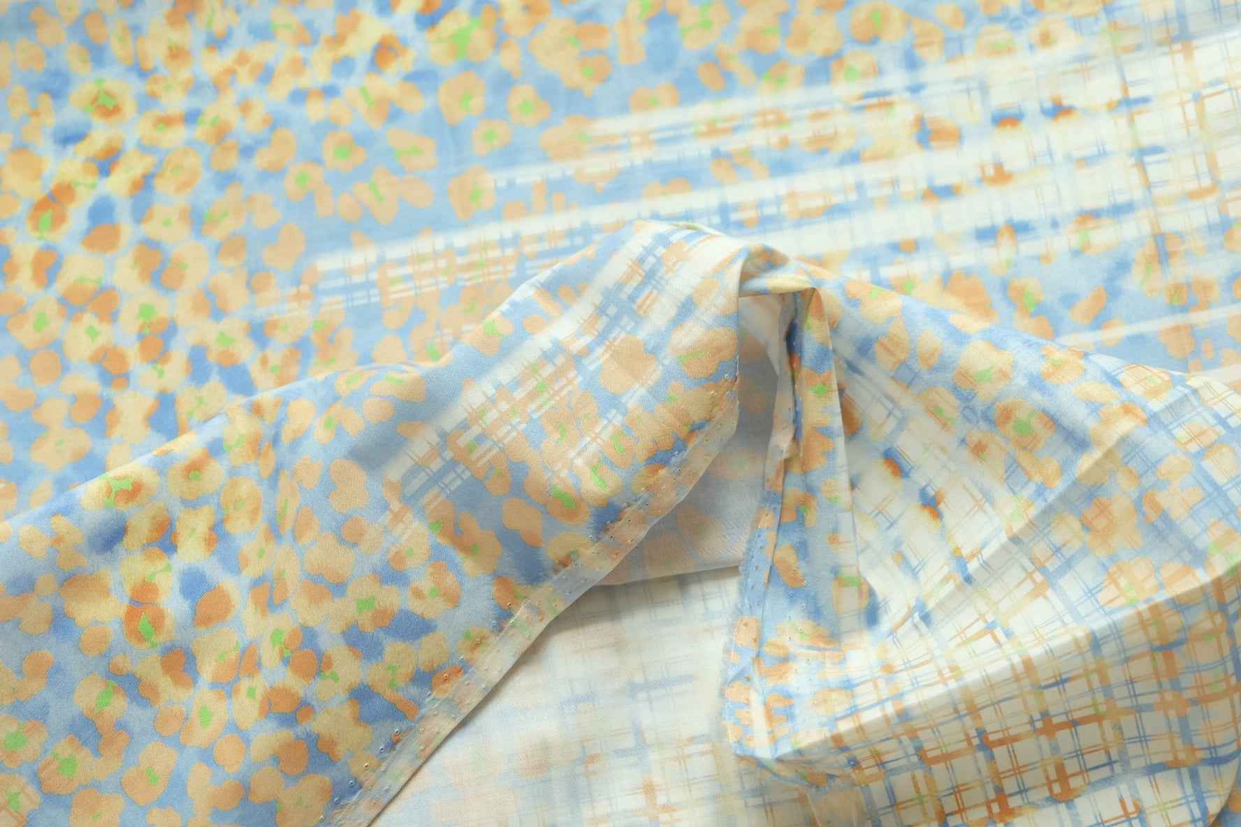 Soft Blue Abstract Cotton — 2.0 yd