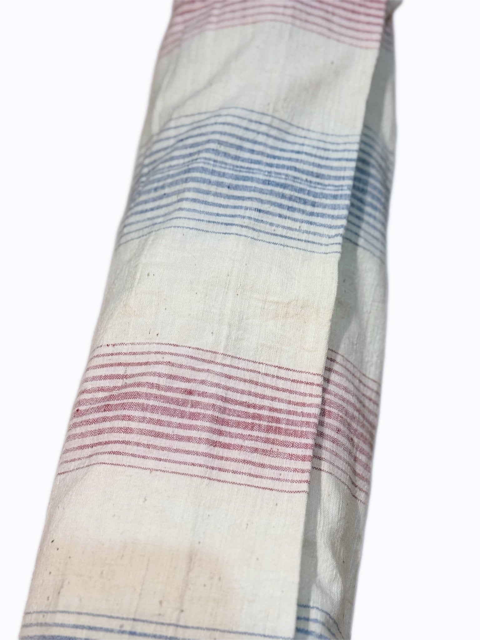 Soft Gradient Shanghai Southern Cloth | 10m Bolt of Red & Blue Stripes | Perfect for Garment Making - BUBBO