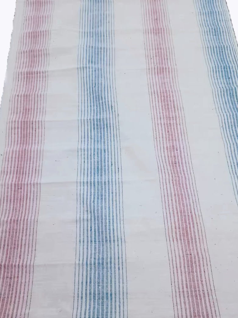 Soft Gradient Shanghai Southern Cloth | 10m Bolt of Red & Blue Stripes | Perfect for Garment Making - BUBBO