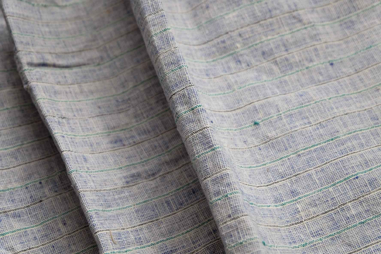 Southern Tǔbù: 'Denim Wash' Woven Stripe pre - washed - BUBBO