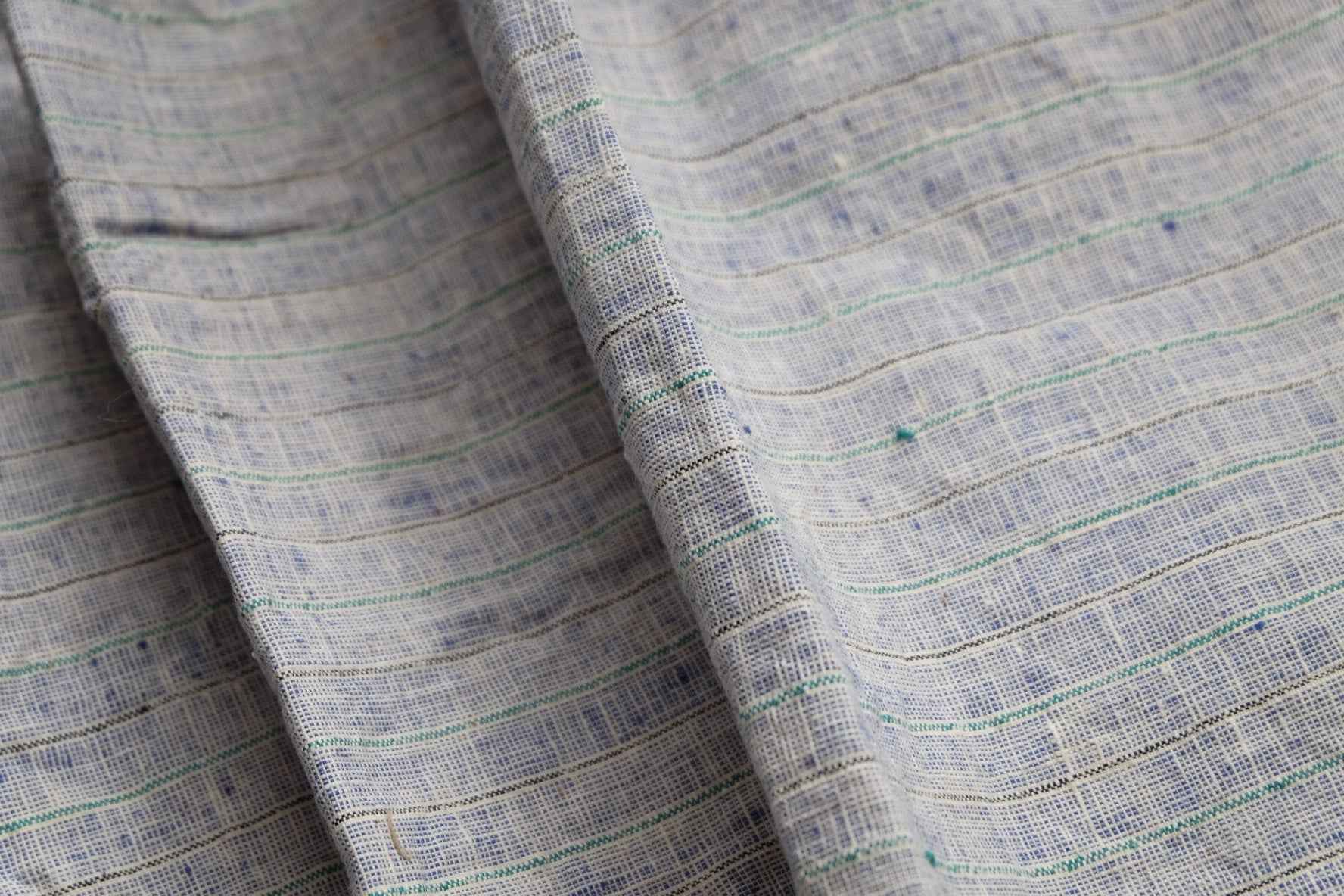 Southern Tǔbù: 'Denim Wash' Woven Stripe pre - washed - BUBBO