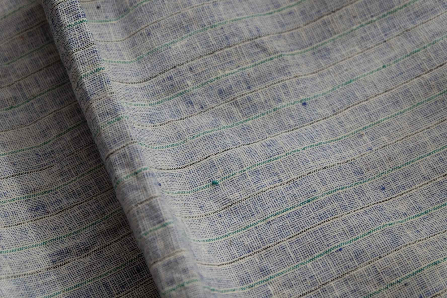 Southern Tǔbù: 'Denim Wash' Woven Stripe pre - washed - BUBBO