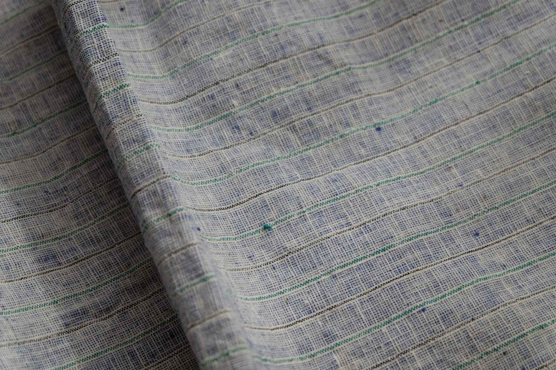 Southern Tǔbù: 'Denim Wash' Woven Stripe pre - washed - BUBBO