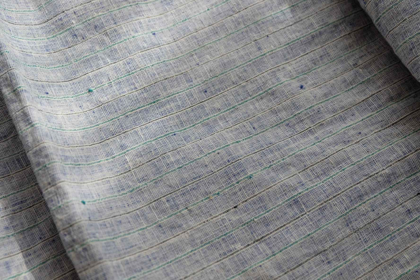 Southern Tǔbù: 'Denim Wash' Woven Stripe pre - washed - BUBBO