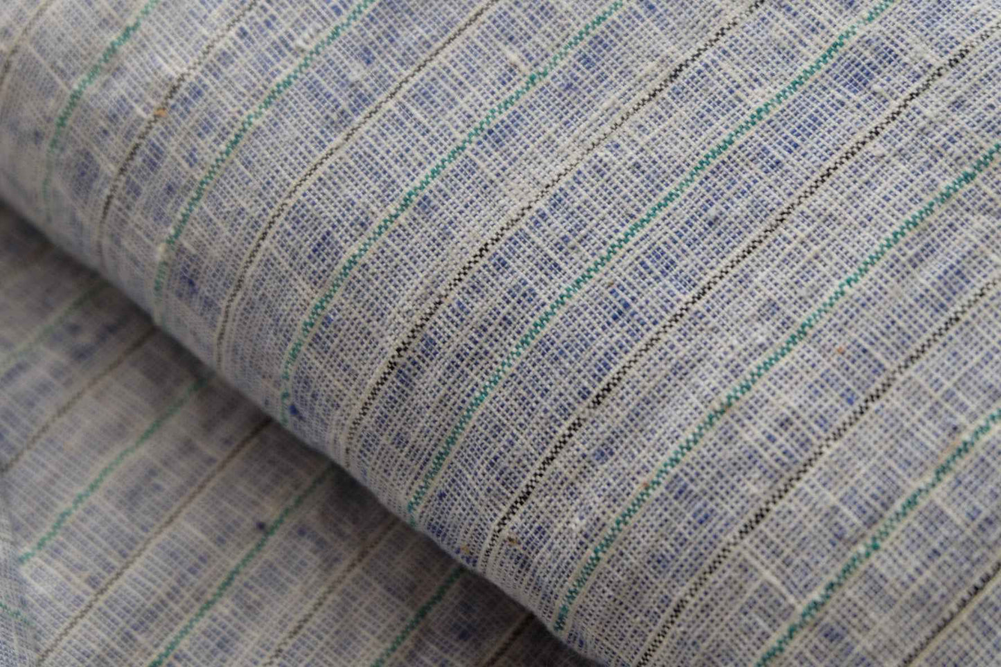 Southern Tǔbù: 'Denim Wash' Woven Stripe pre - washed - BUBBO