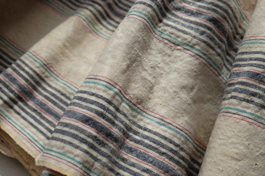 Southern Tǔbù: 'Honey Glow' - Natural Unbleached Cotton with Subtle Stripes