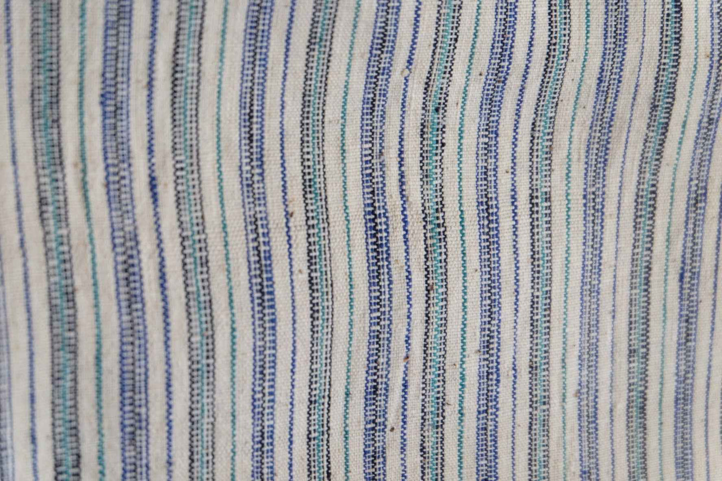 Southern Tǔbù: White with Aqua & Green Stripes - Vintage Fabric - BUBBO