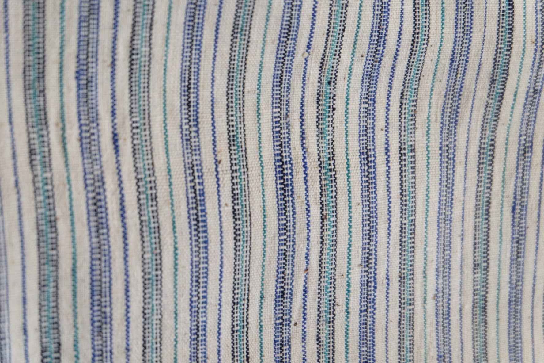 Southern Tǔbù: White with Aqua & Green Stripes - Vintage Fabric - BUBBO