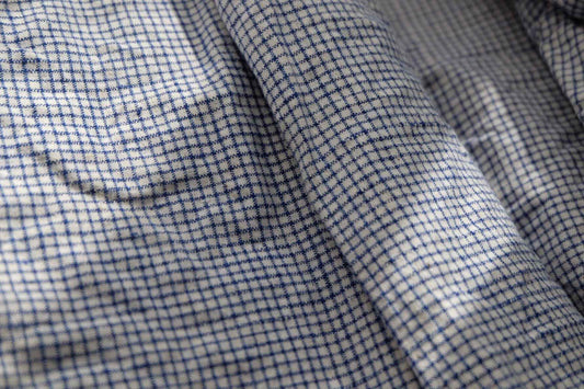 Southern Tǔbù: 'Windmill Check' in Blue & White - Pre - Washed - BUBBO