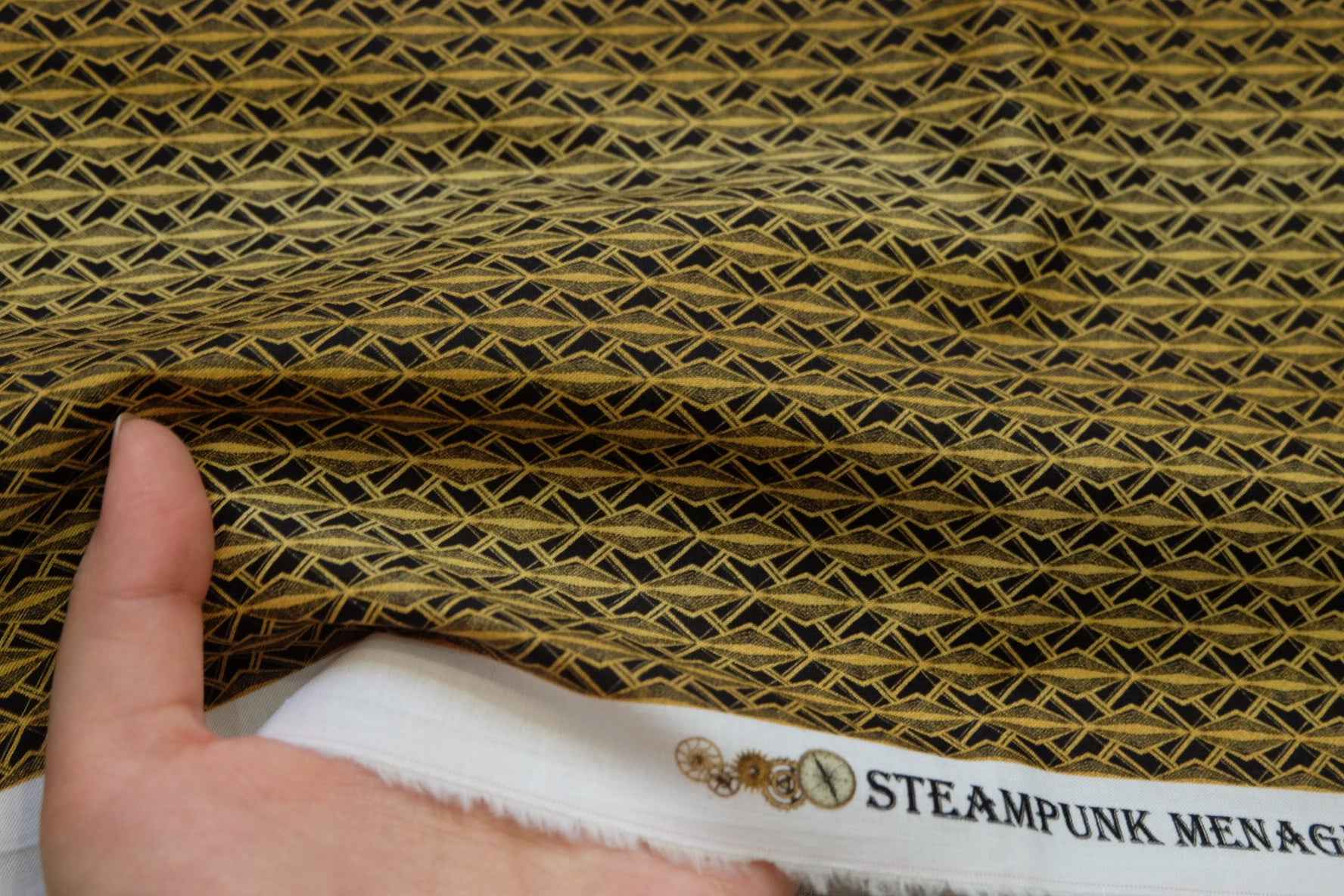 Steampunk Geometric Print Cotton – 3.3 yds - BUBBO