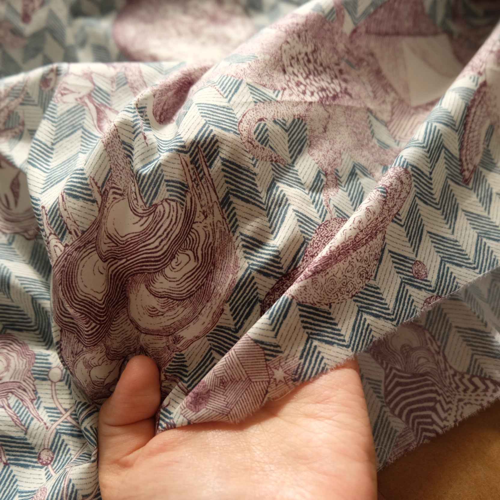 Surreal Story Print Cotton Shirting — 2.2 yd