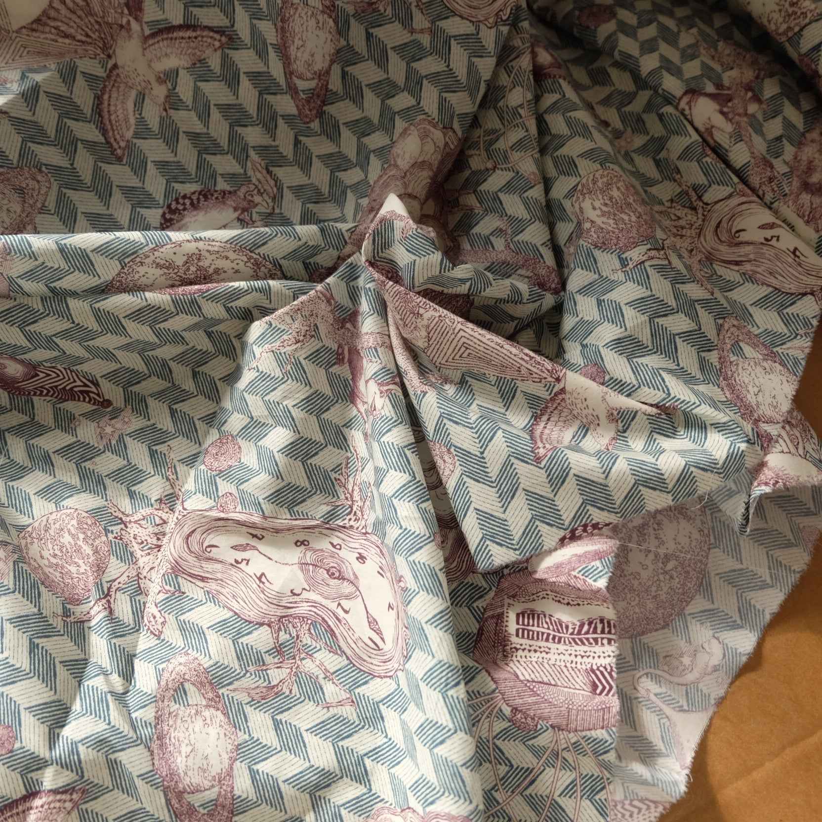 Surreal Story Print Cotton Shirting — 2.2 yd