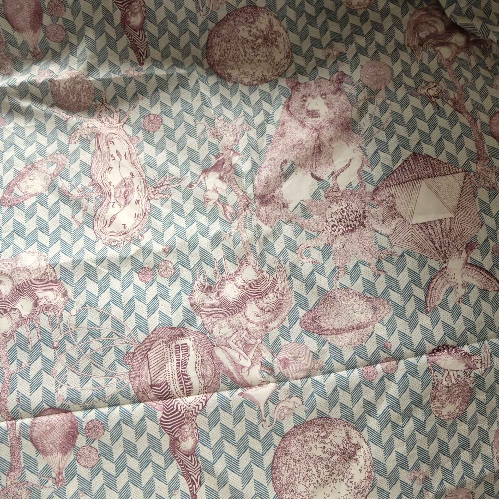 Surreal Story Print Cotton Shirting — 2.2 yd