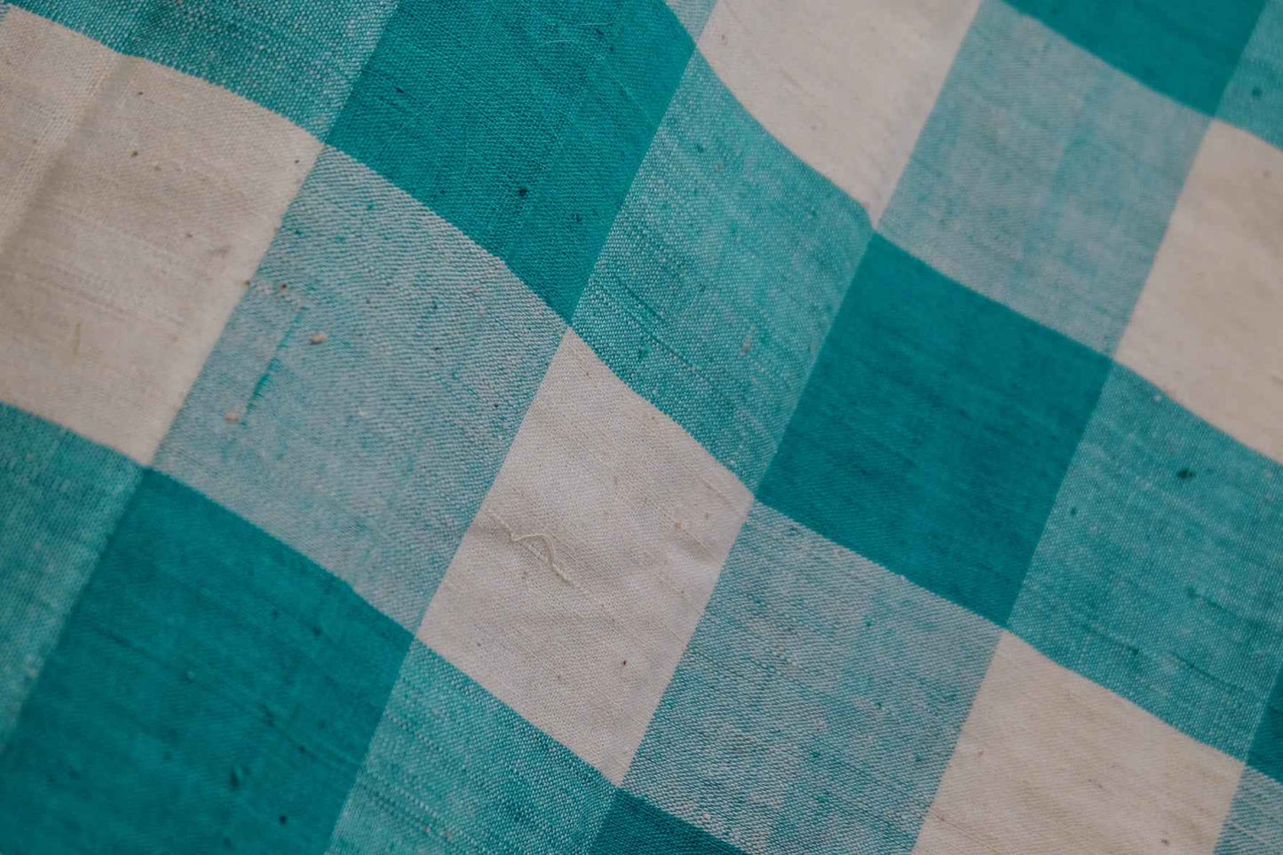 Tai Cang Tofu Check: White & Green Grid Tǔbù - 37cm Width - BUBBO