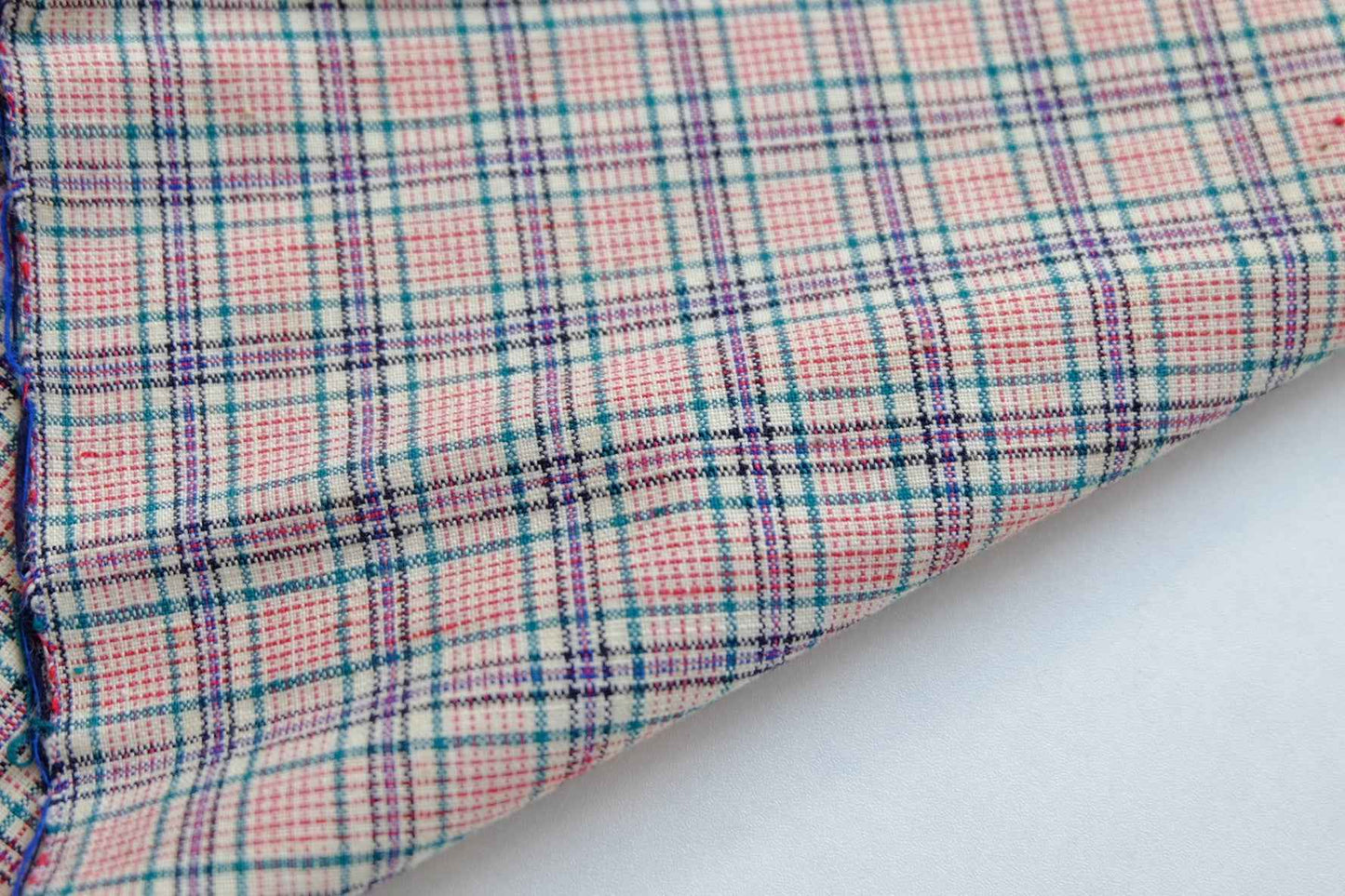 Taicang Rose Check Tǔbù - Brushed Texture | 35.5cm Width - BUBBO