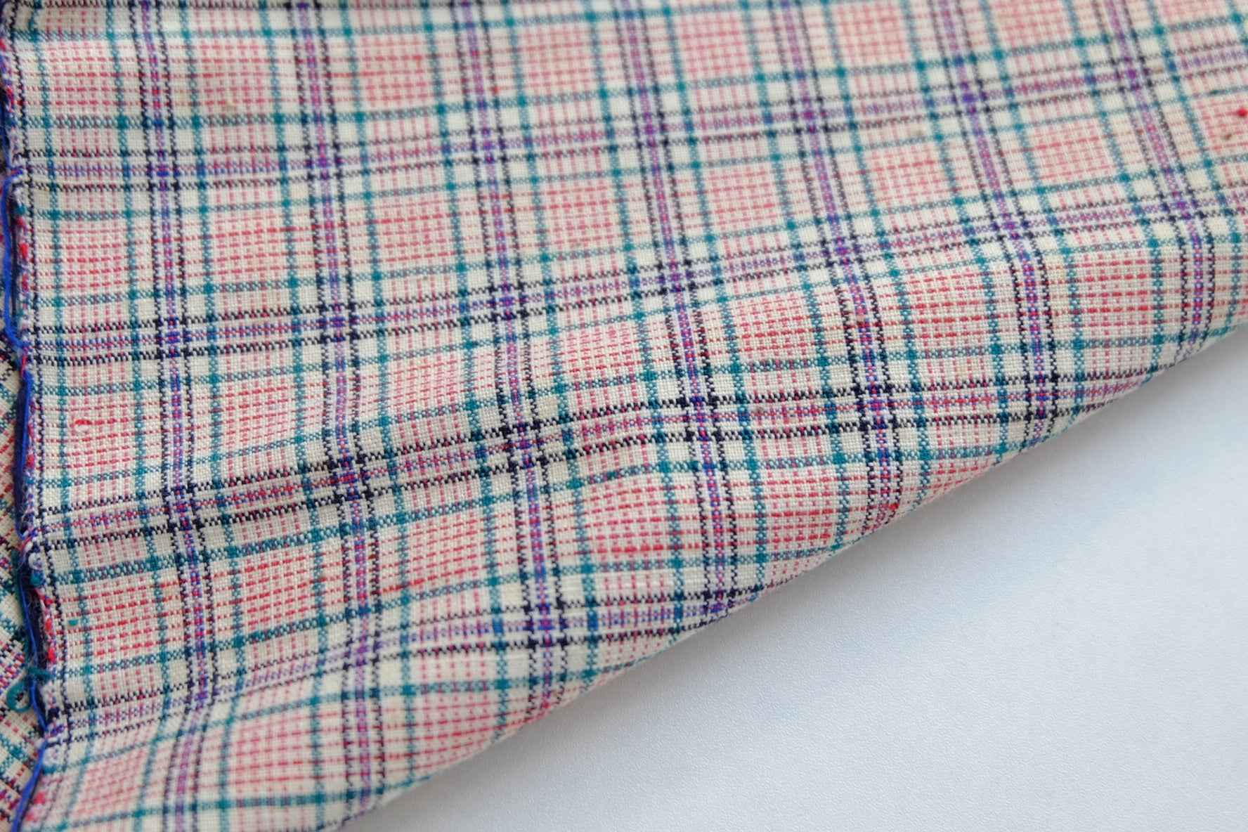 Taicang Rose Check Tǔbù - Brushed Texture | 35.5cm Width - BUBBO