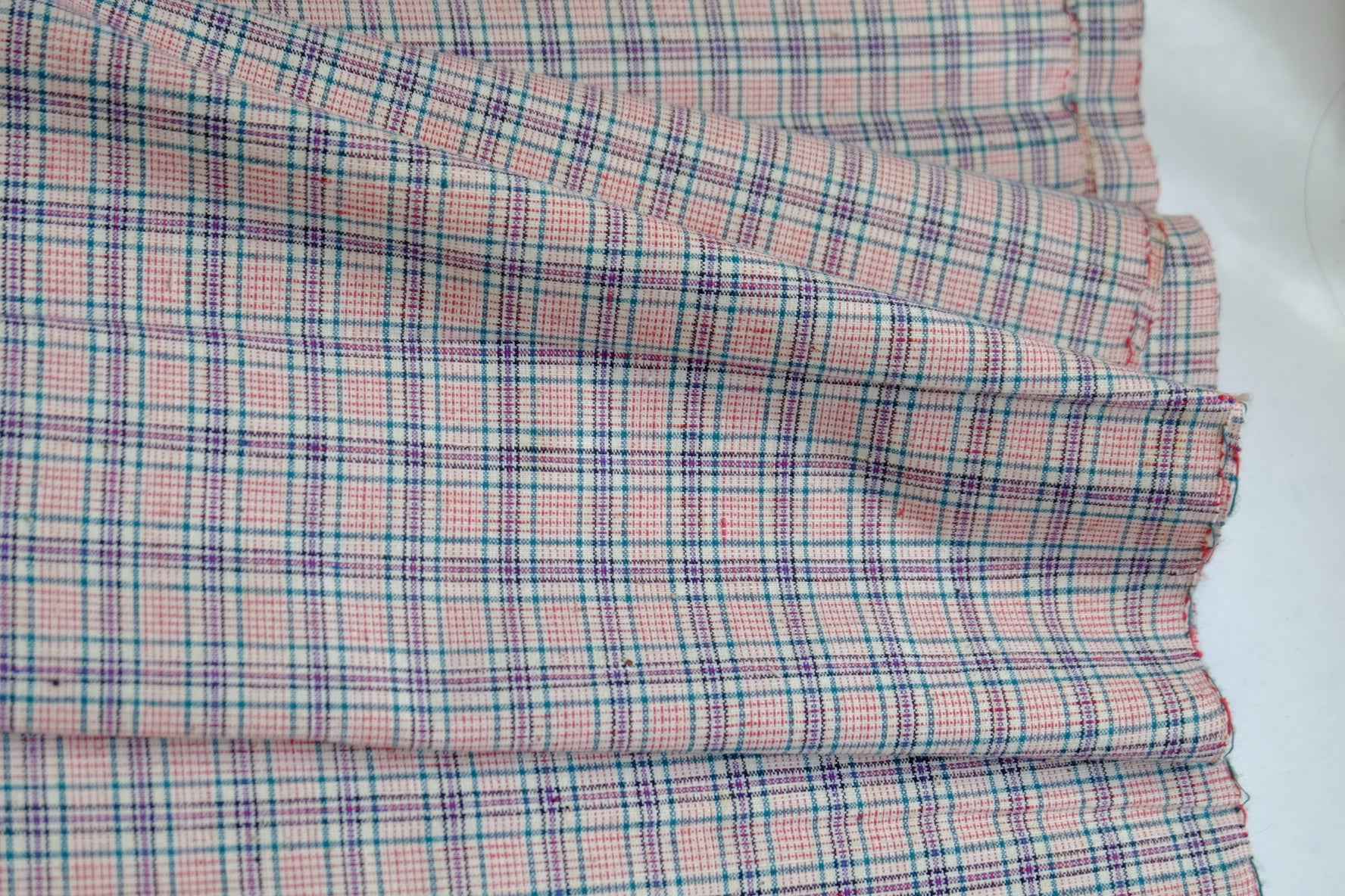 Taicang Rose Check Tǔbù - Brushed Texture | 35.5cm Width - BUBBO