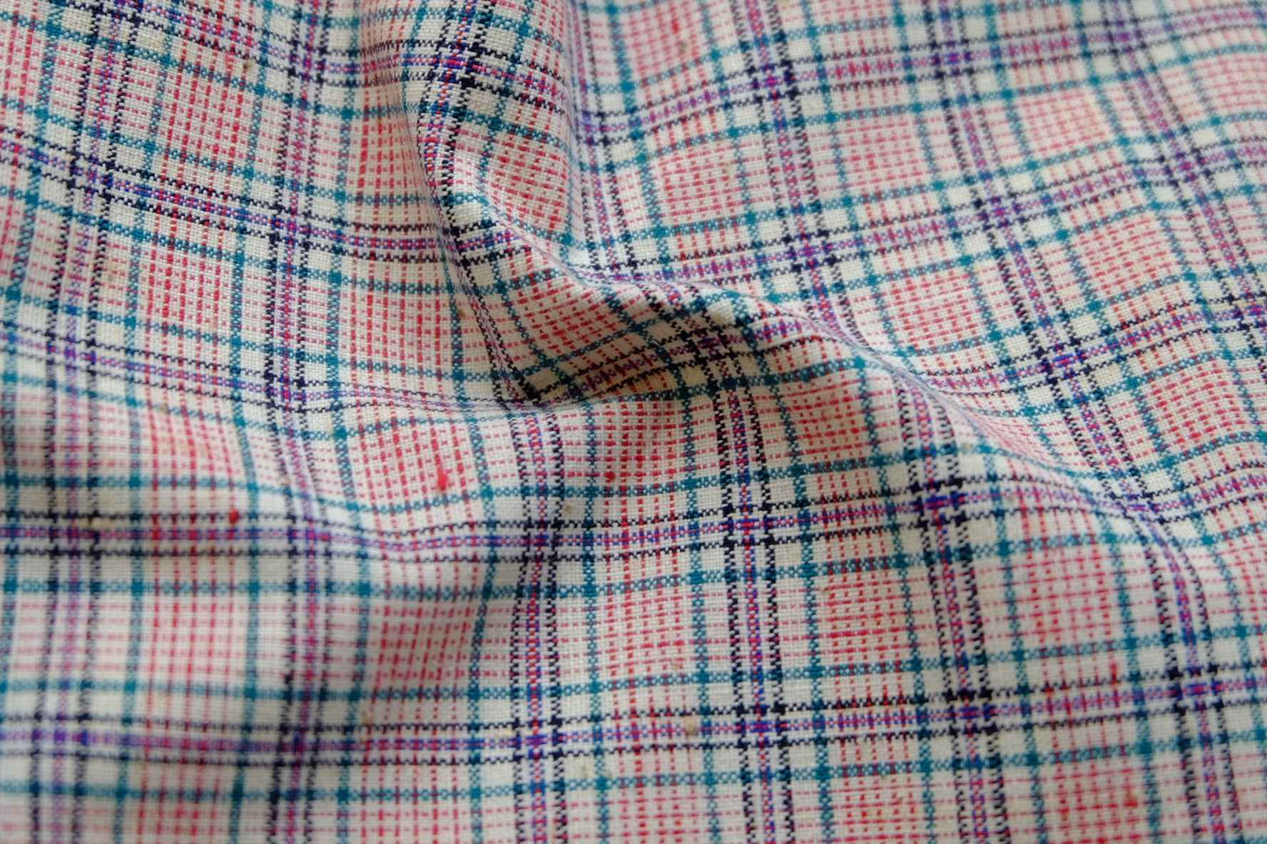 Taicang Rose Check Tǔbù - Brushed Texture | 35.5cm Width - BUBBO