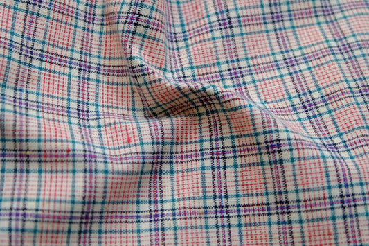 Taicang Rose Check Tǔbù - Brushed Texture | 35.5cm Width - BUBBO