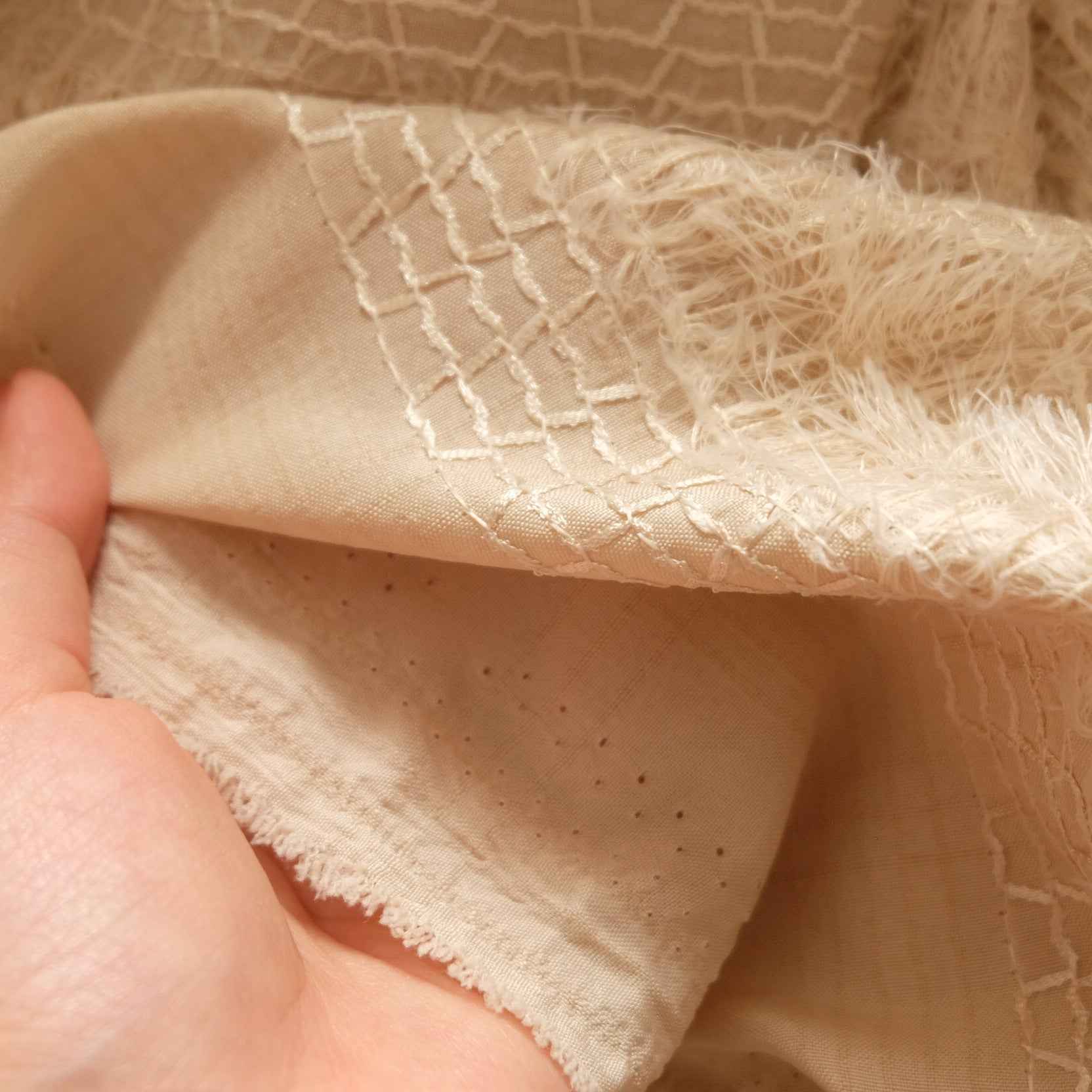 Taupe Fringe Fashion Fabric – Statement Fabric for Mini Skirts & Sets (2.19 yds)