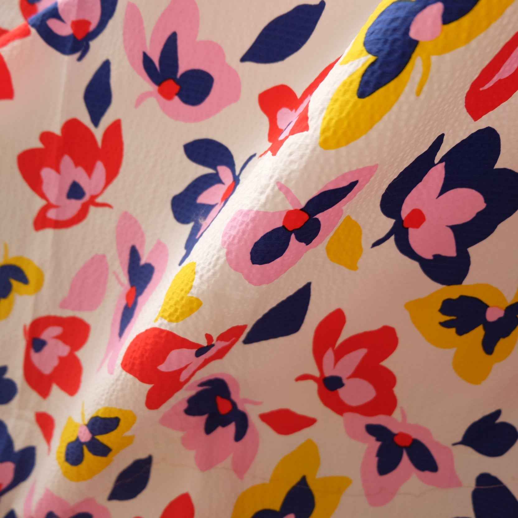 Textured Floral Cotton Fabric – 2.19 Yards