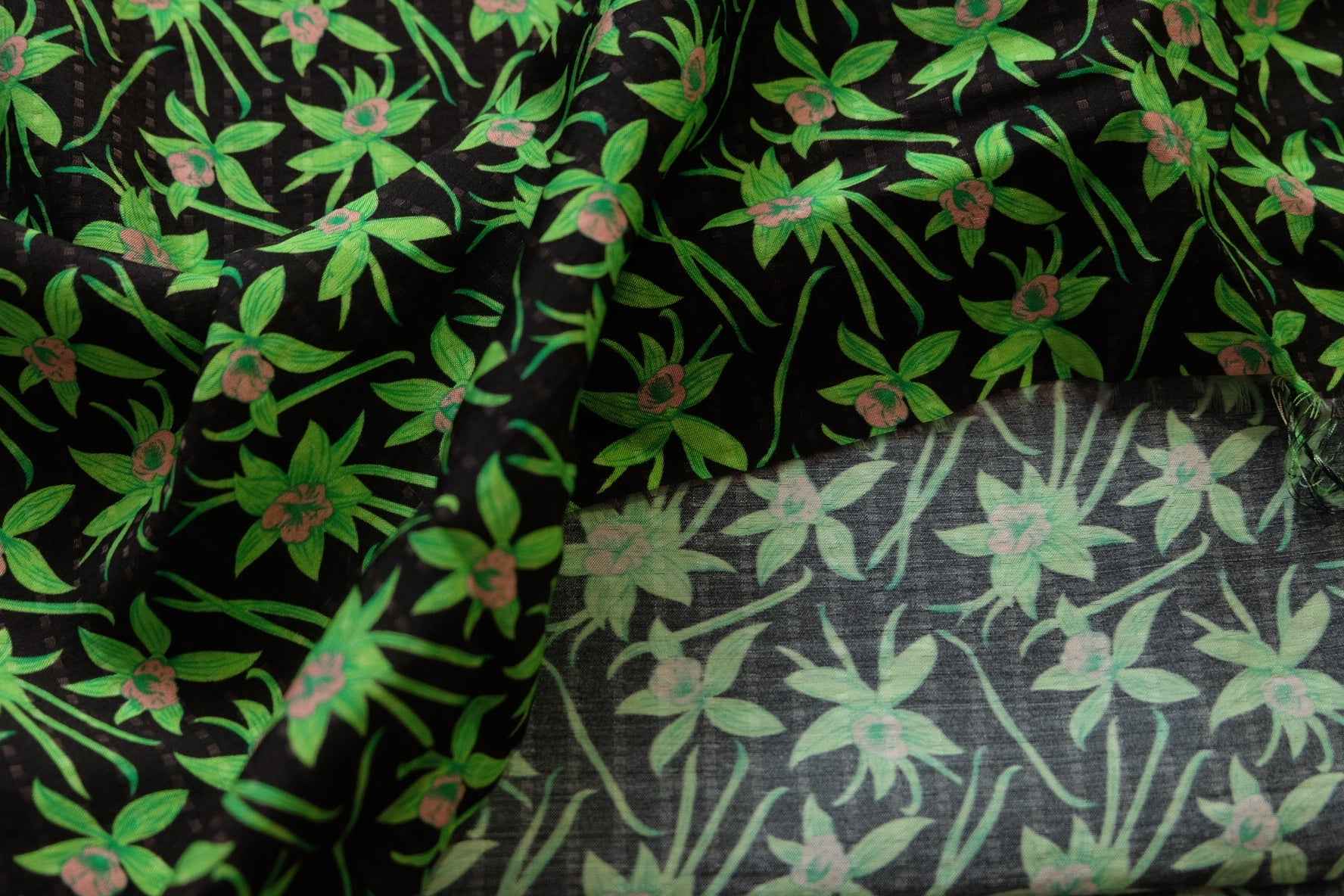 Textured Floral Seersucker Blend Fabric – Statement Skirt Fabric (1.64 yds)