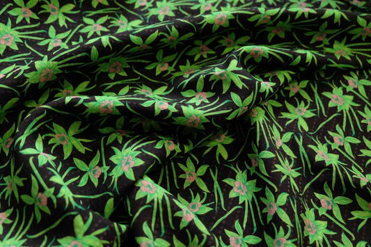 Textured Floral Seersucker Blend Fabric – Statement Skirt Fabric (1.64 yds)