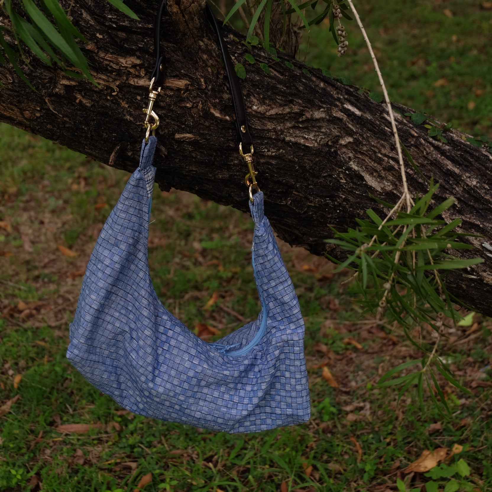 The Blue Reed Underarm Bag - Heritage Pattern, Modern Silhouette - BUBBO