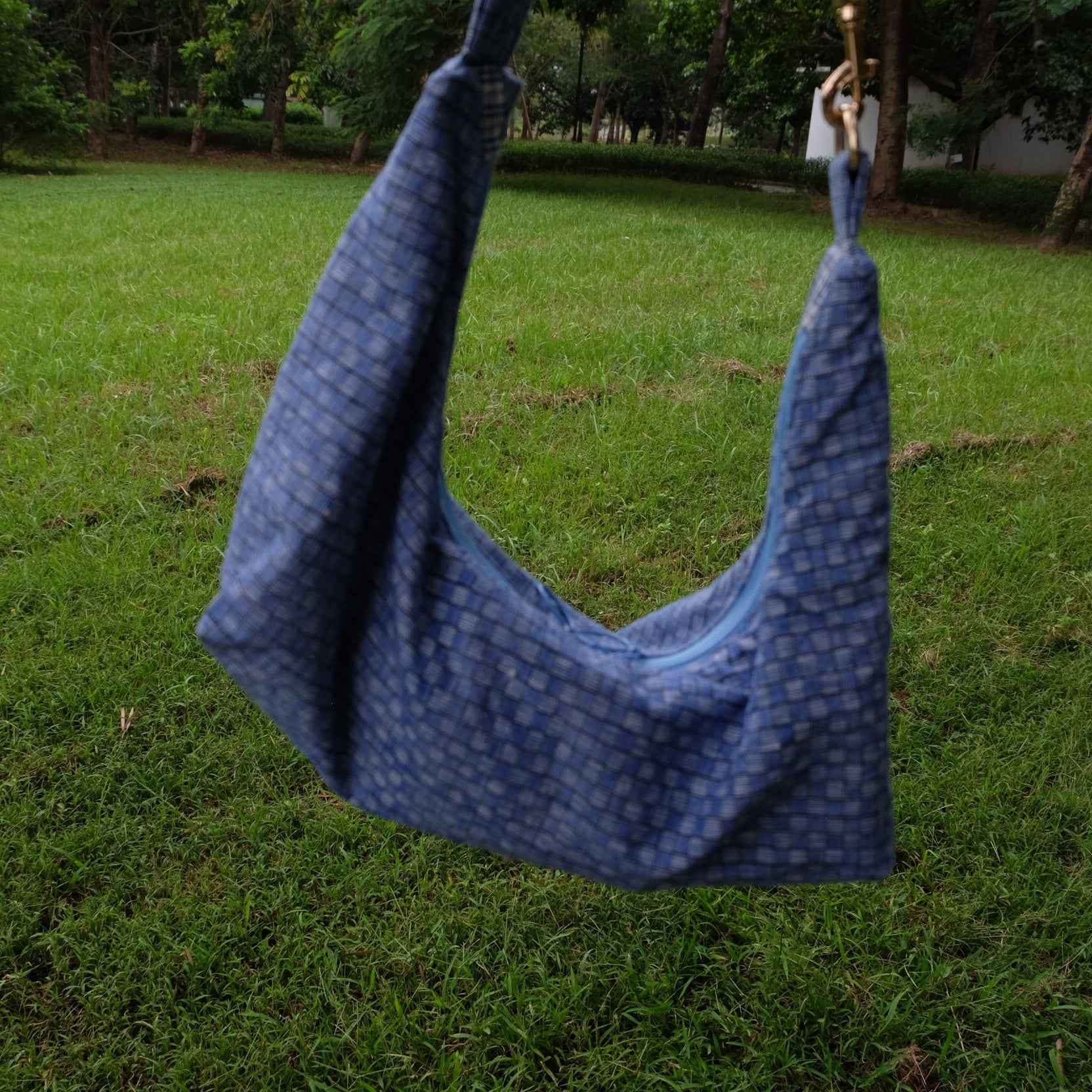 The Blue Reed Underarm Bag - Heritage Pattern, Modern Silhouette - BUBBO