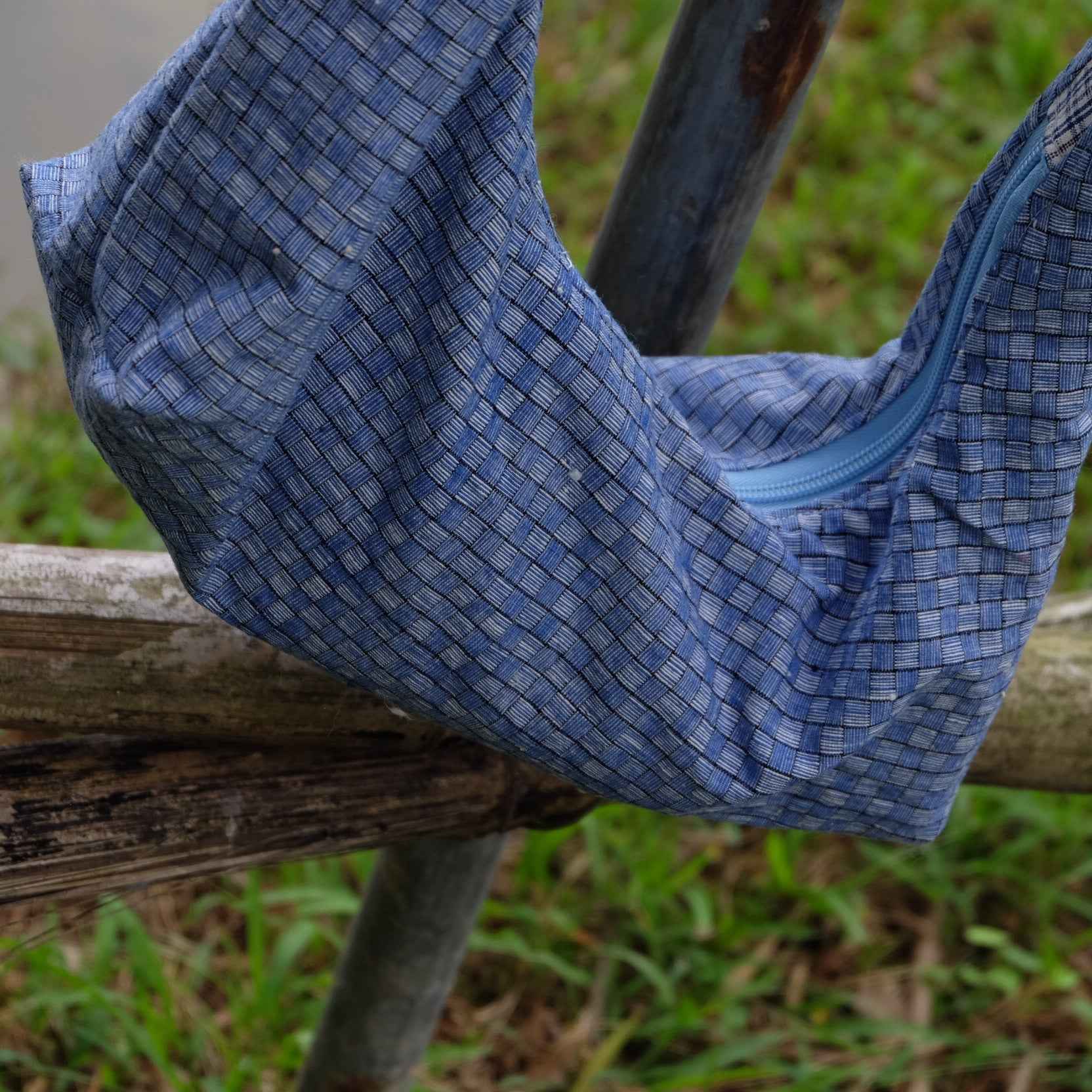 The Blue Reed Underarm Bag - Heritage Pattern, Modern Silhouette - BUBBO
