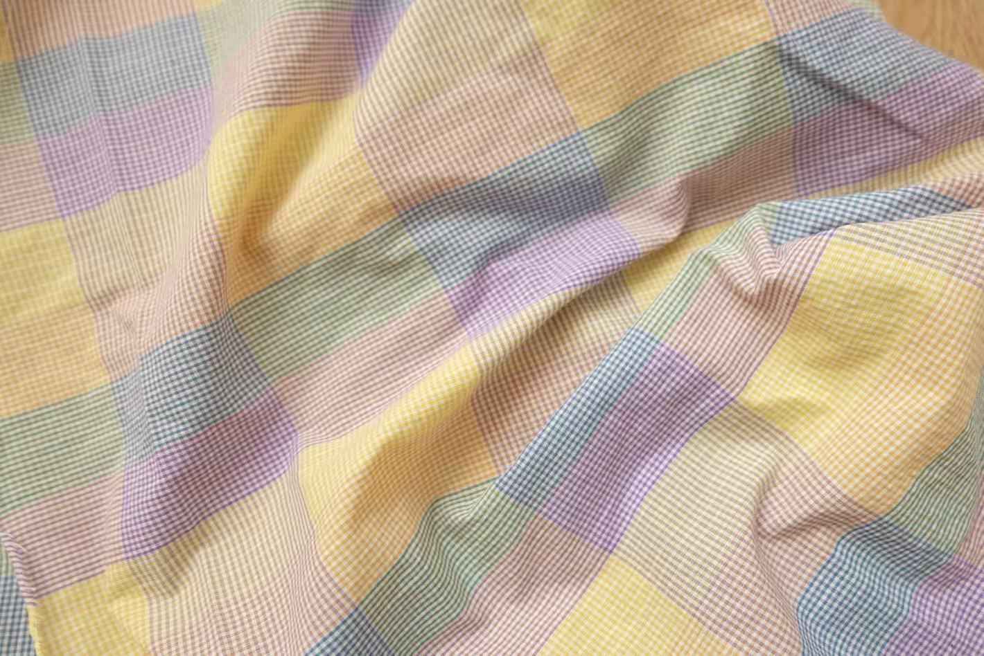 "The First Light" - Cooling, Textured Grid in Pastel Hues (Sold by the Yard) - BUBBO