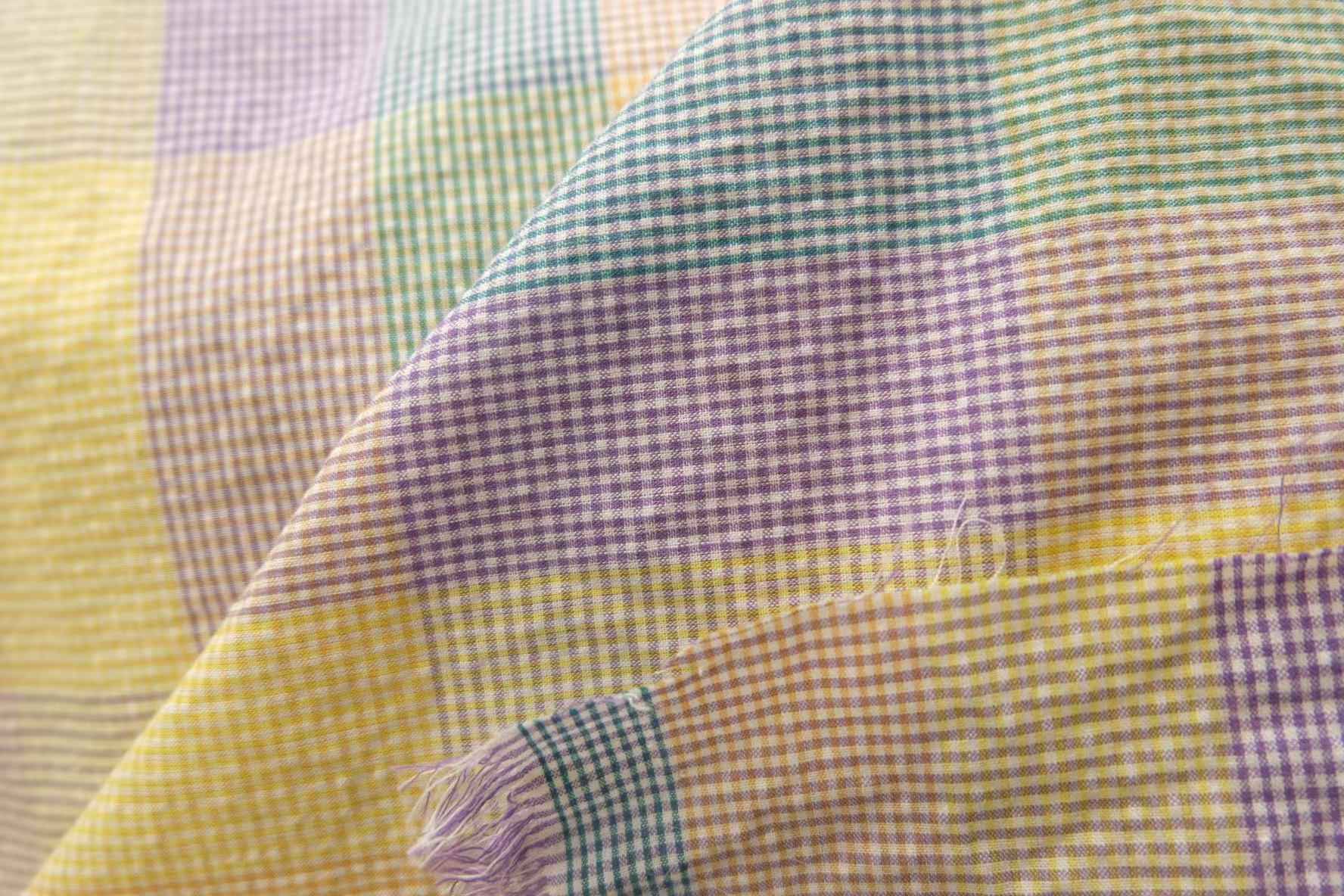 "The First Light" - Cooling, Textured Grid in Pastel Hues (Sold by the Yard) - BUBBO
