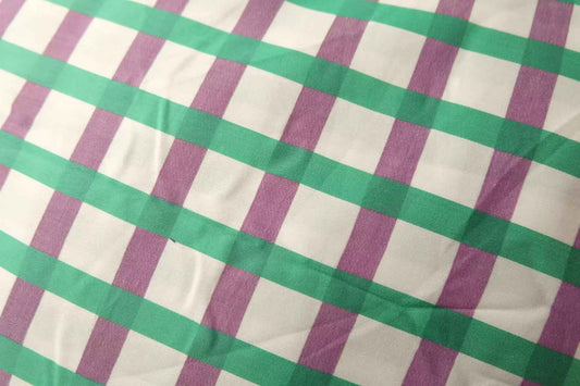 "The Iris Garden" - Yarn - Dyed Sateen Windowpane Grid (Sold by the Yard) - BUBBO