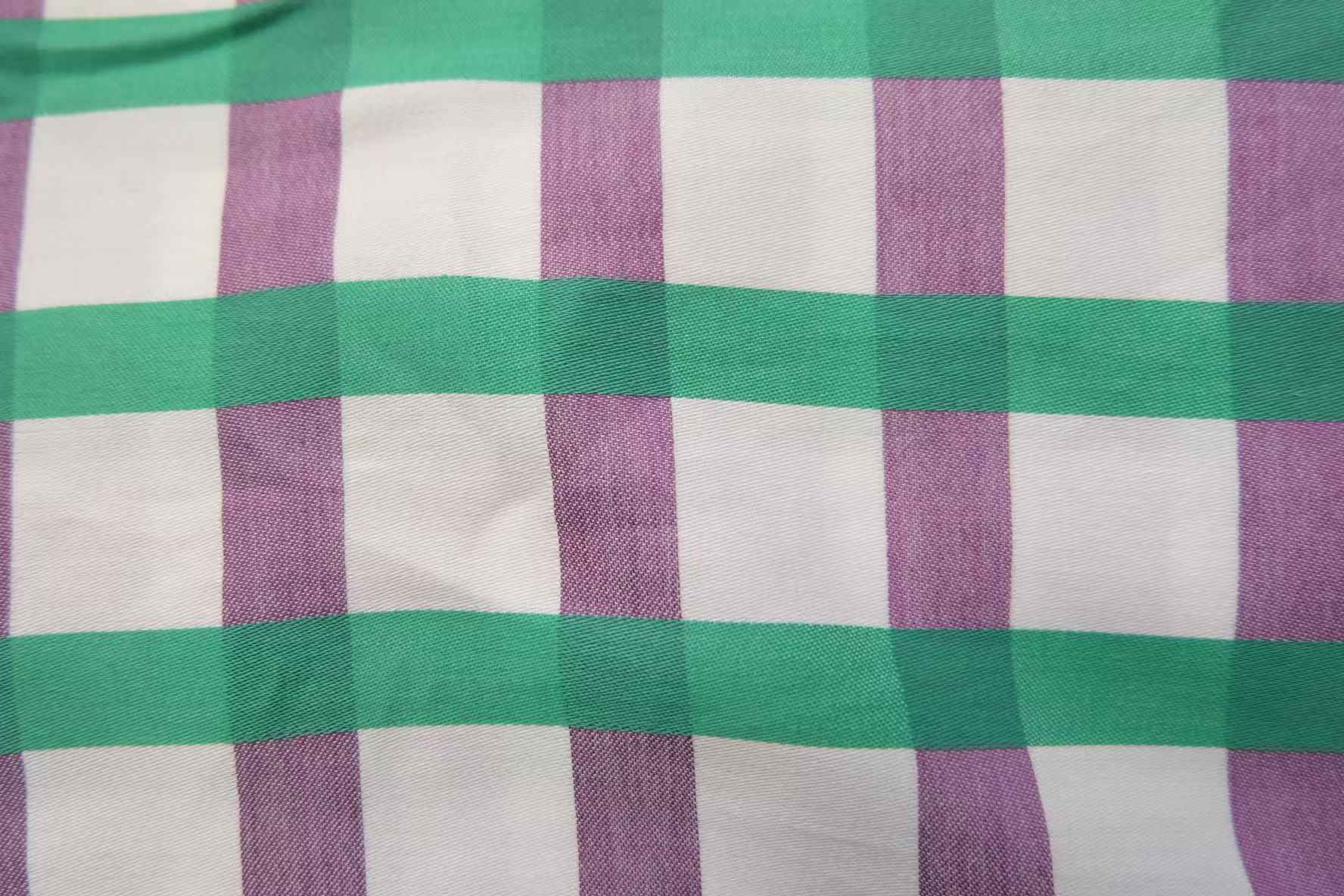 "The Iris Garden" - Yarn - Dyed Sateen Windowpane Grid (Sold by the Yard) - BUBBO