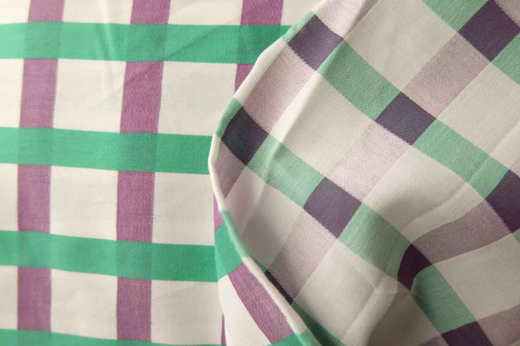 "The Iris Garden" - Yarn - Dyed Sateen Windowpane Grid (Sold by the Yard) - BUBBO